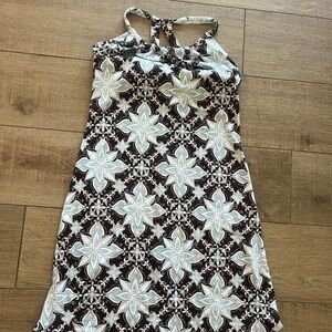 Prana Athleisure built in Bra blue white brown and dress size large